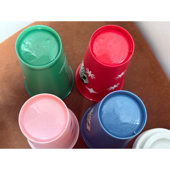 STARBUCKS REUSABLE PLASTIC CUP WITH LID HOT COLD LOT OF 4 16 OZ LIKE NEW - Picture 7 of 7